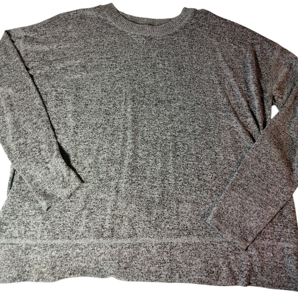 Lucky Brand Women's Gray Black Soft Side Slit Shirt Top Size L Casual Minimalist